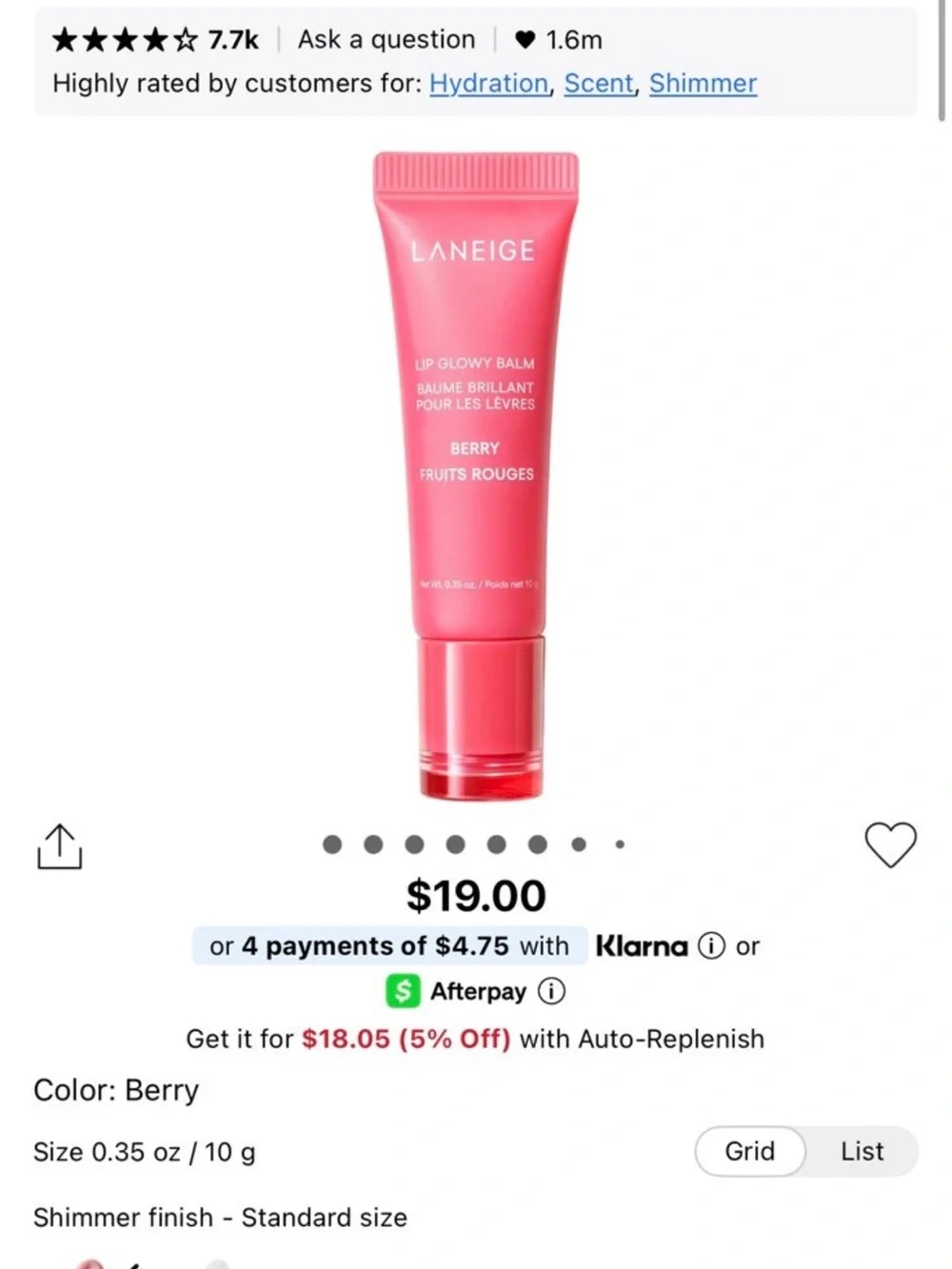Laneige Lip Glowy Balm Berry